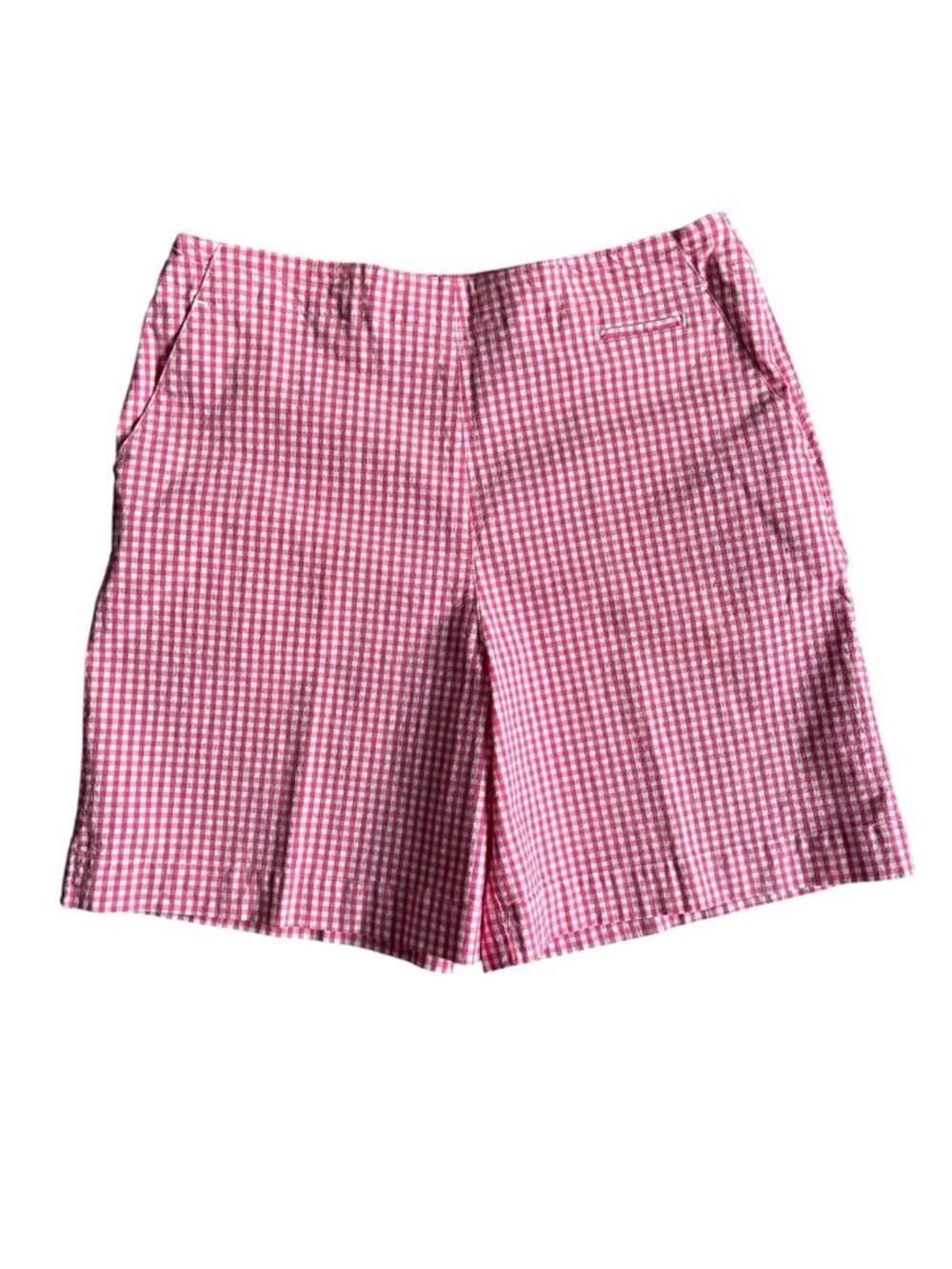 Talbots Pink Gingham Bermuda Shorts Size 14 Stretch Side Zip
Preppy Classic